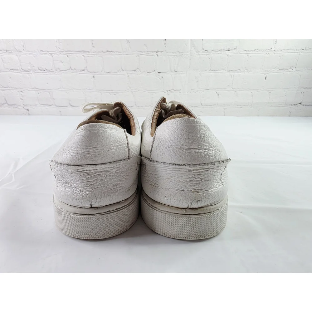 Frye Ivy Low Lace Luxe Tumnled White Leather Sneakers Shoes Women's Size 10